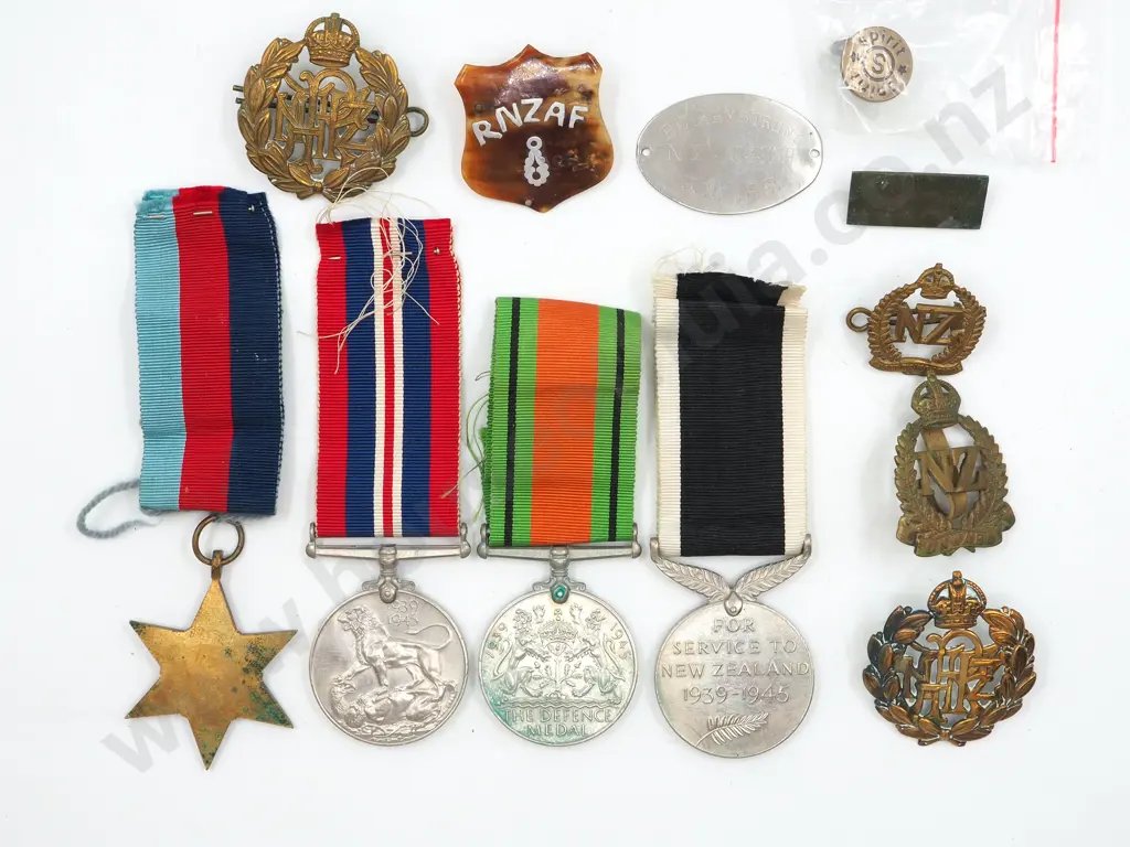 R C Armstrong NZ 404739 RNZAF Medal Group & Assorted Badges Image 1++