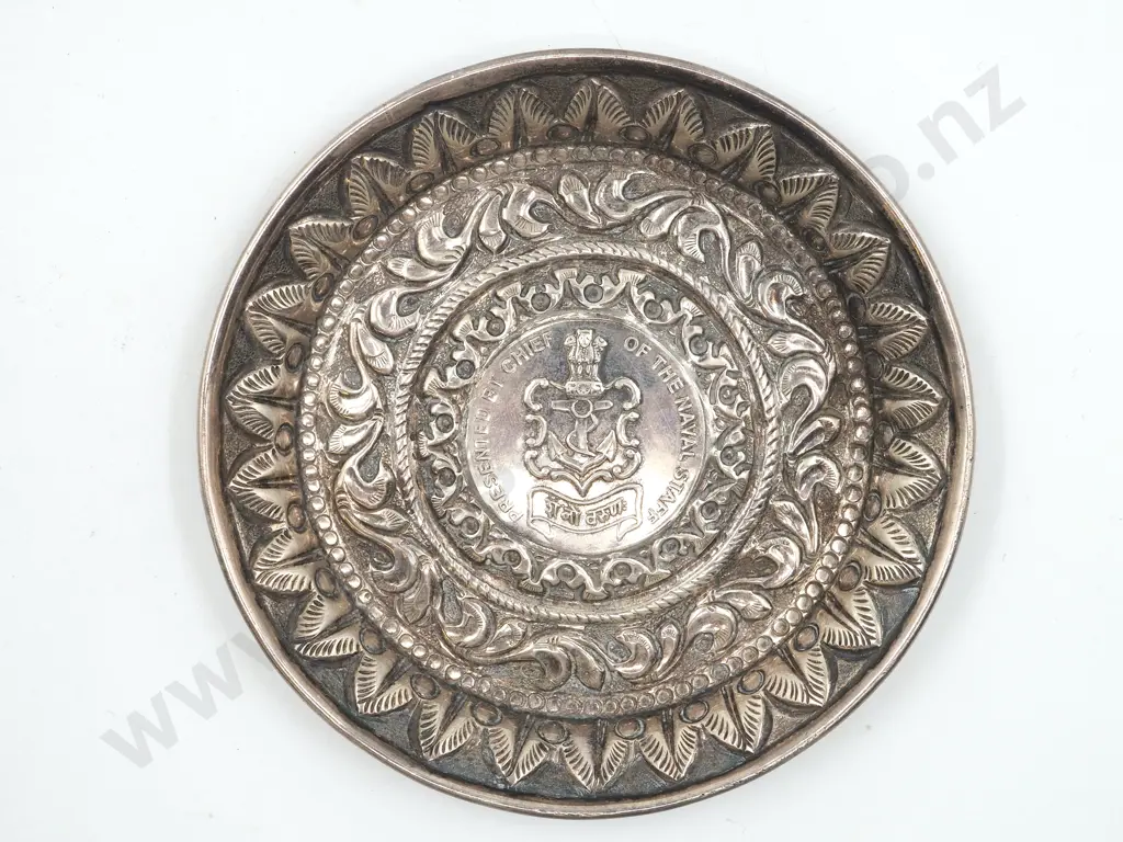 Sterling Silver Indian Naval Presentation Dish  Image 1++