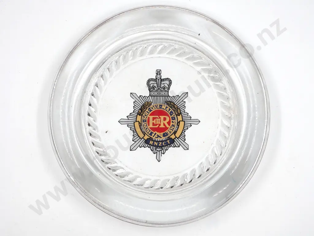 Royal NZ Corps of Transport Glass Ashtray  Image 1++