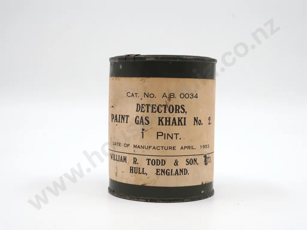 Unopened Full One Pint Tin of 1953 Detector Paint Gas Khaki No. 2.  Image 1++