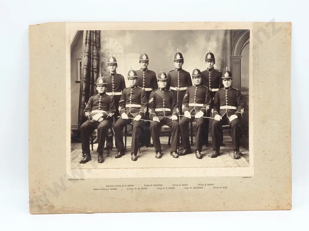 Large Dunedin City Rifles Photograph w Smaller Number of Men Image 1++