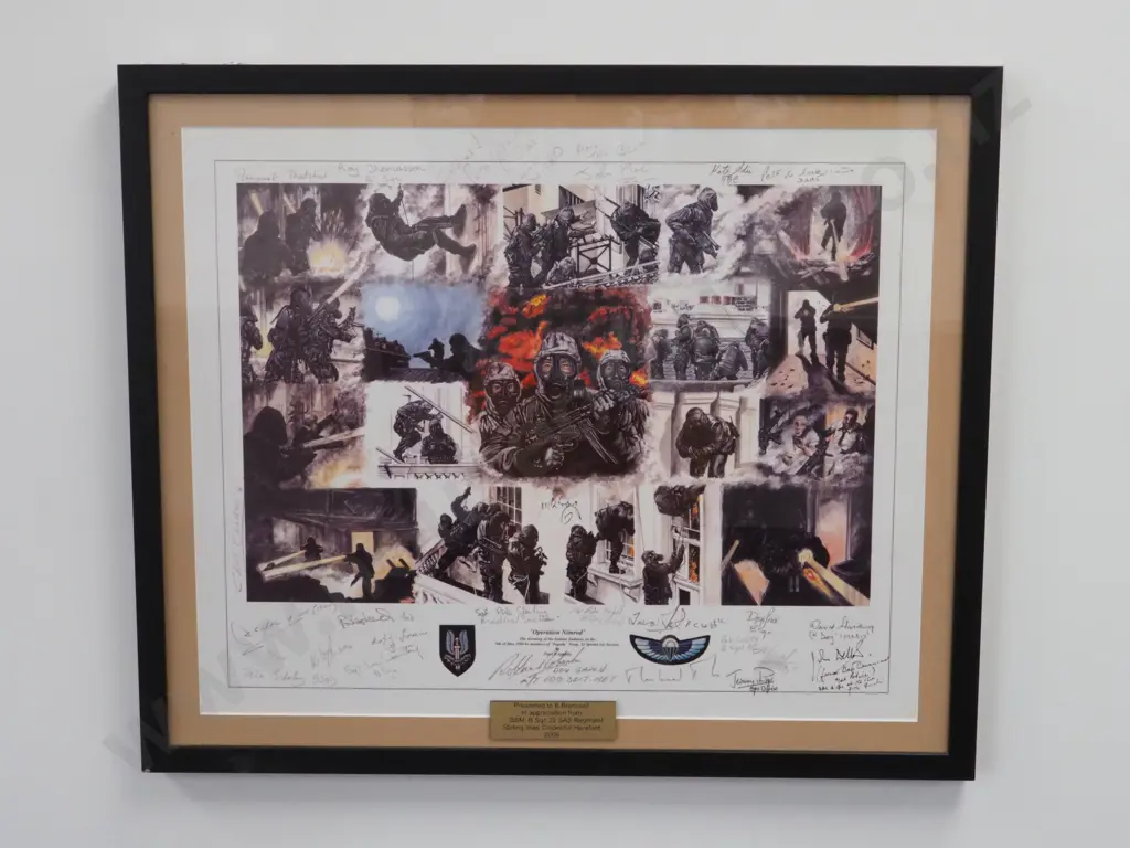 UK SAS Presentation Framed Work to B. Brenssel from the 22 SAS Regiment Image 1++