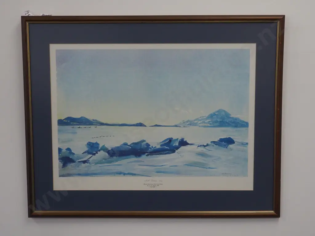 Framed Signed George Bush Senior Antarctic Letter 1990 & AA Deanes Mt Discovery Print Antartica  Image 1++