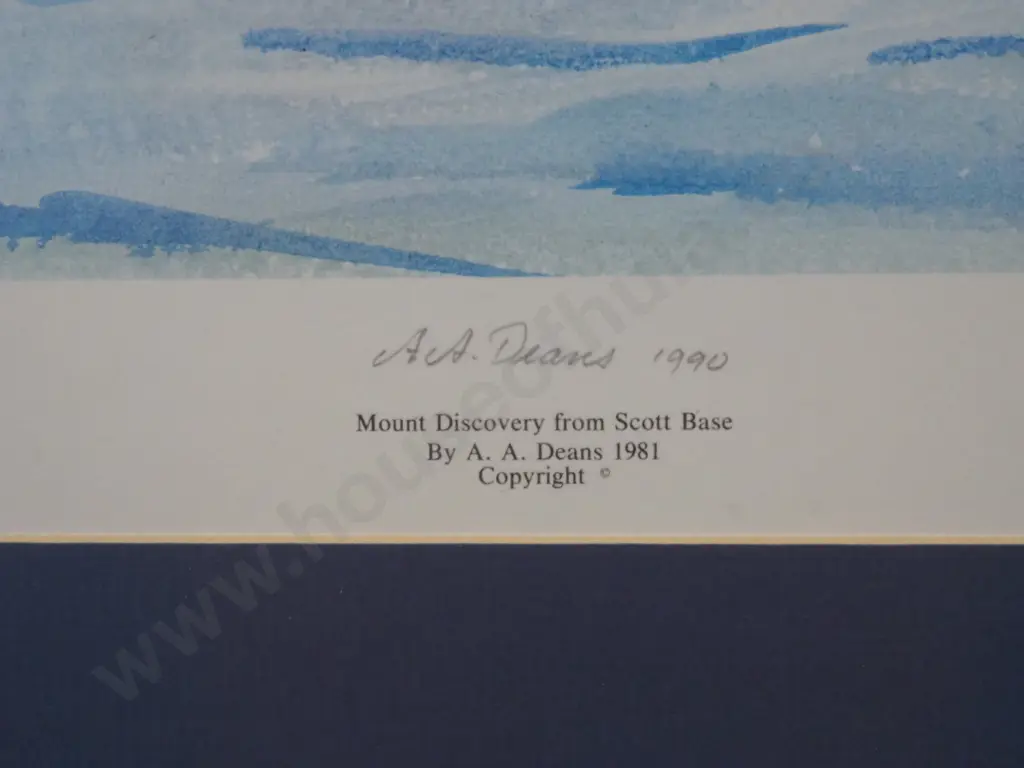 Framed Signed George Bush Senior Antarctic Letter 1990 & AA Deanes Mt Discovery Print Antartica  Image 1++
