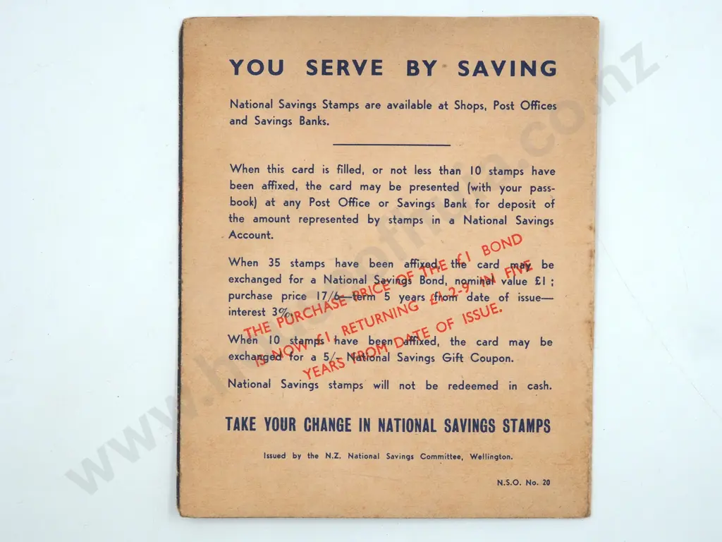 Booklet - NZ WWII National Savings Stamps (stamps included) Image 1++