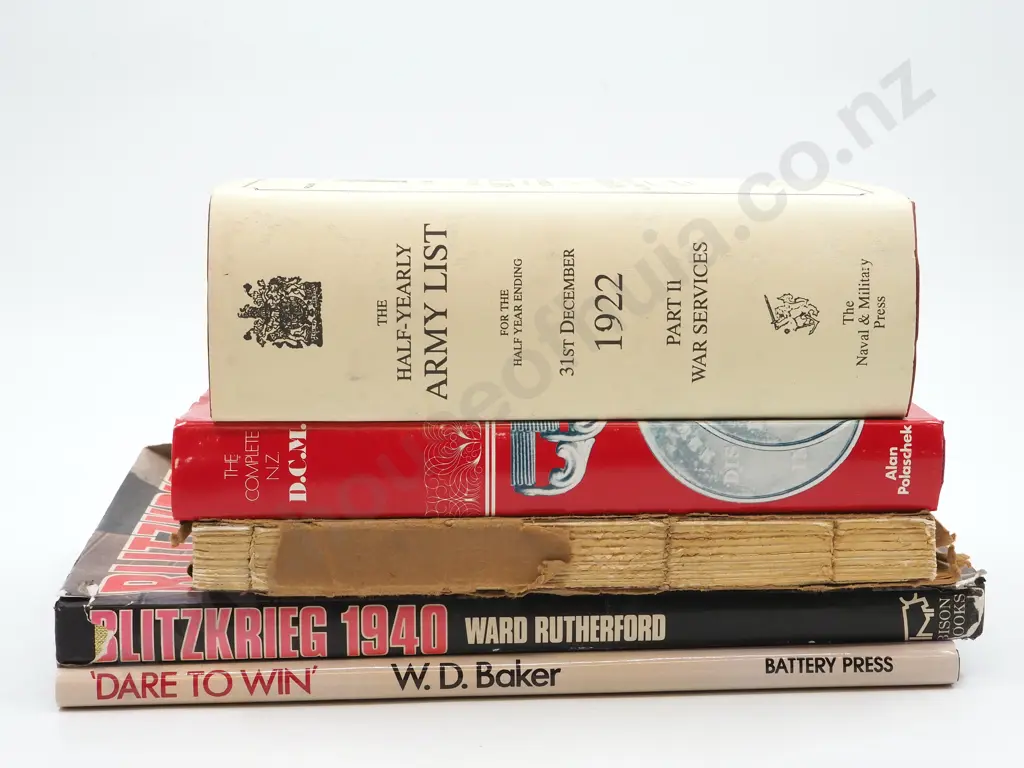 Six Military Related Books: Complete DCM / Army List 1922 Reprint / Two Types by John/ Historic Trenthem/ Dare to Win  Image 1++