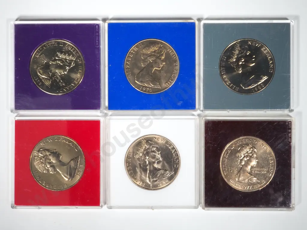 59 X New Zealand UNC One Dollar Coins Image 1++