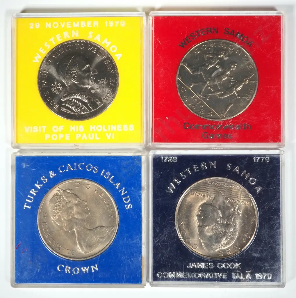 27 X UNC Pacific Crown Sized Coins Incl Tala / $1 / Crown Image 1++