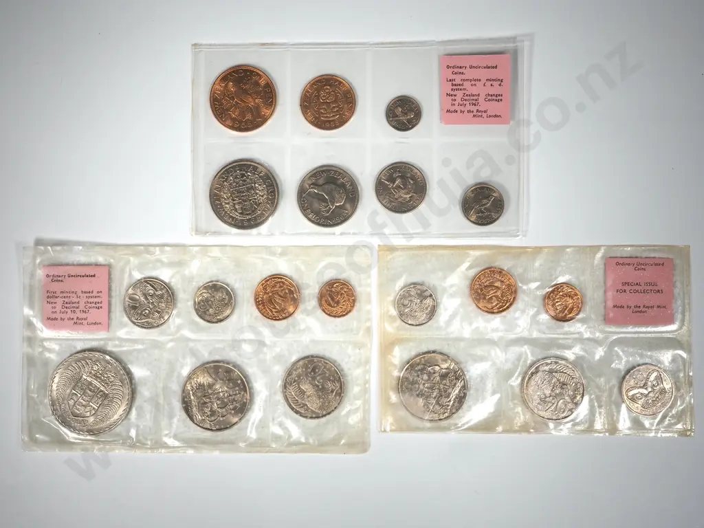 52 X New Zealand Pink-Label UNC Coin Sets Image 1++