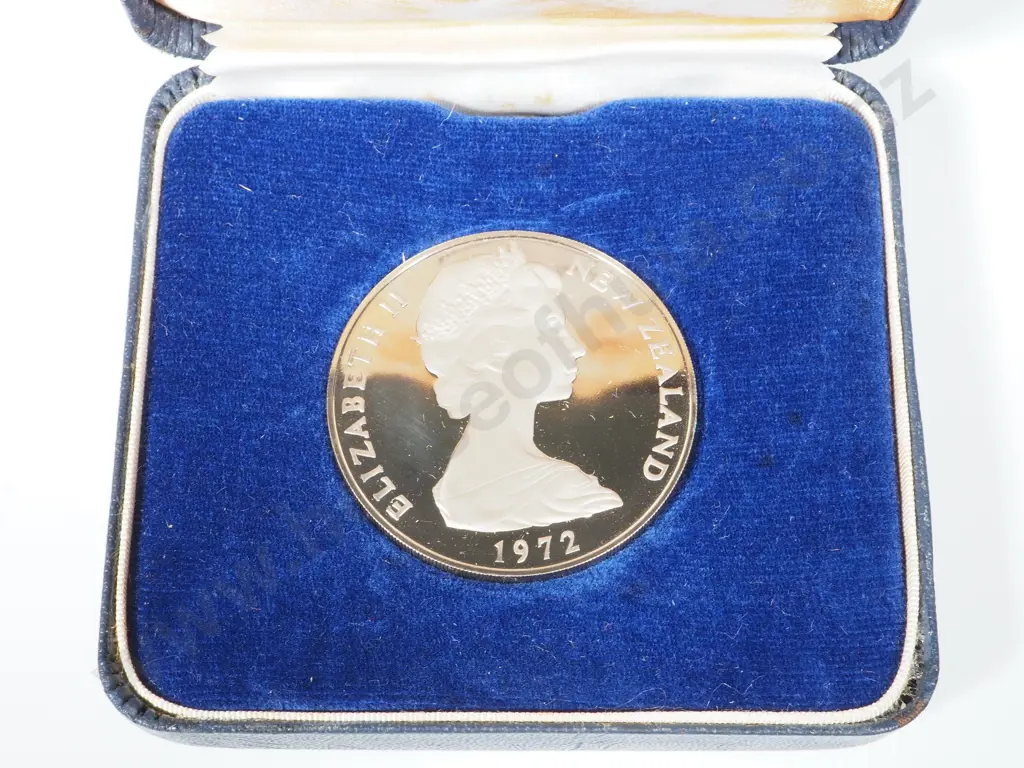 Five New Zealand 1972 Cased Proof One Dollar Coins: CV $250 NZD Image 1++