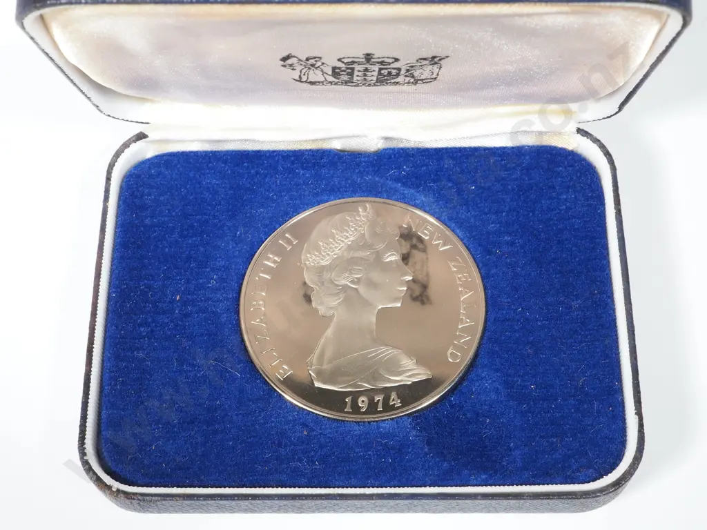 10 New Zealand 1974 Cased Proof One Dollar Coins - New Zealand Day  : Total CV $550 NZD Image 1++