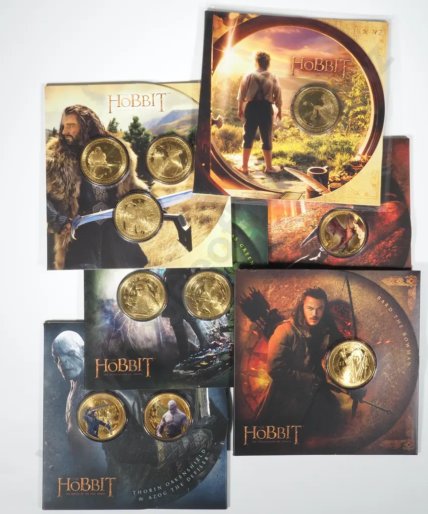 Six Uncirculated New Zealand Coin Sets: The Hobbit - Three 1 Coin Sets -  Two 2 Coin Sets &  One 3 Coin Set  Image 1++