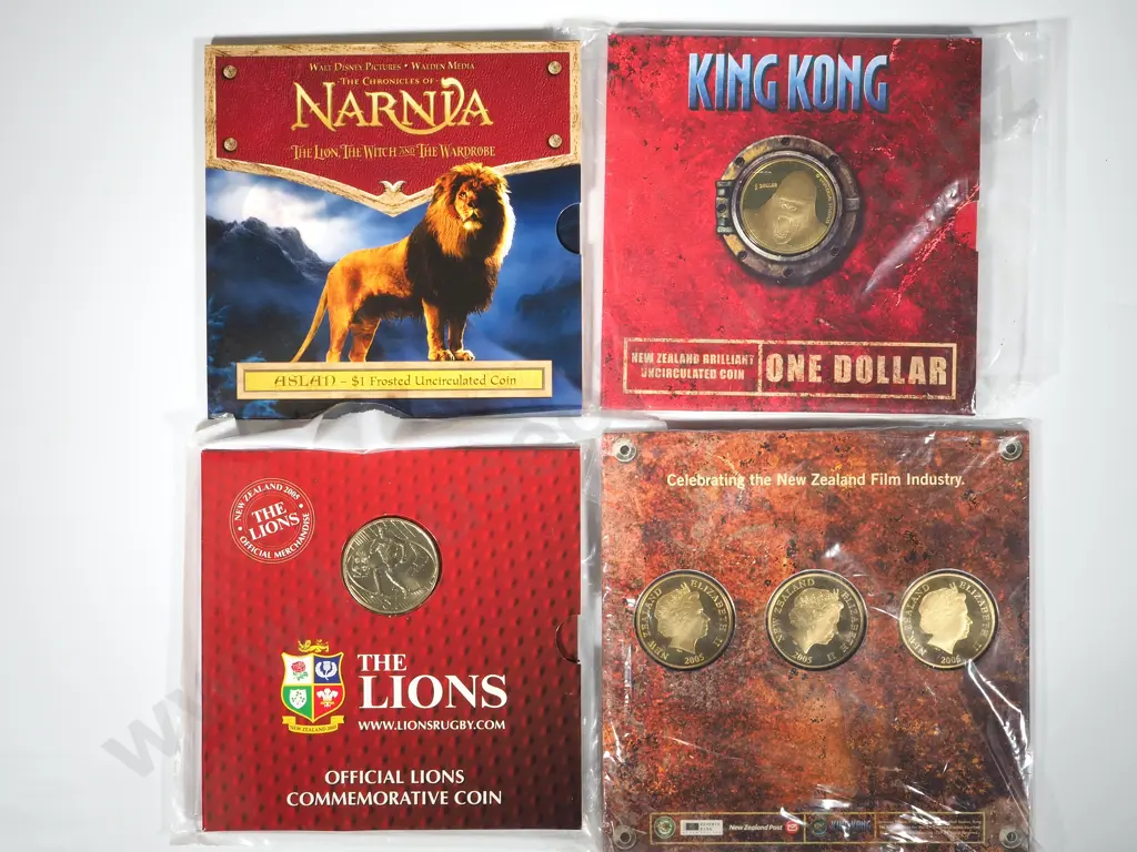 Five New Zealand Uncirculated Coin Sets: 2 King Kong / 1 Narnia / 2 The Lions  Image 1++