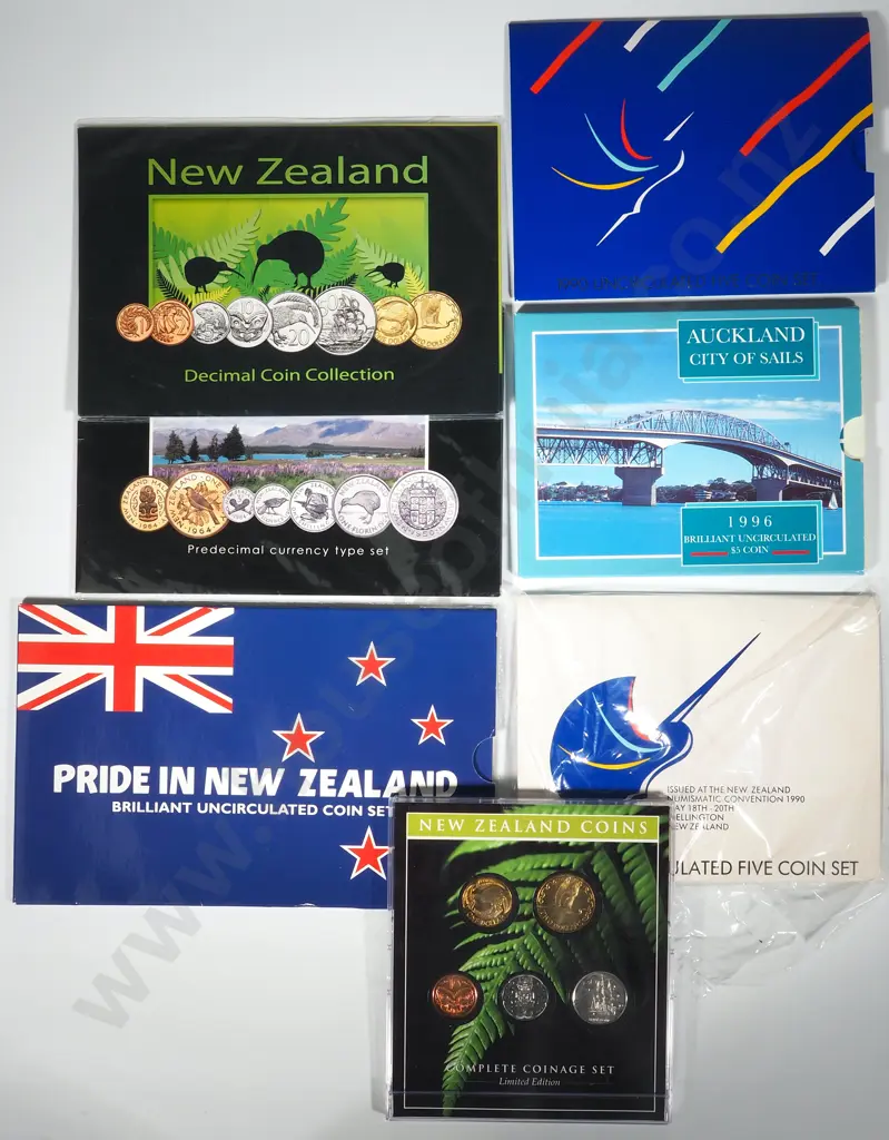 Seven New Zealand Unciruclated Coin Sets Image 1++