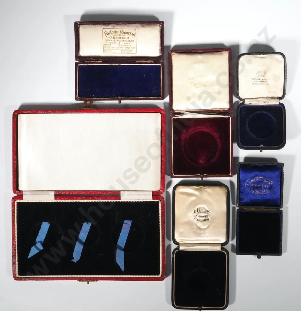 Bag Containing Vintage Boxes For Coins or Medals Image 1++