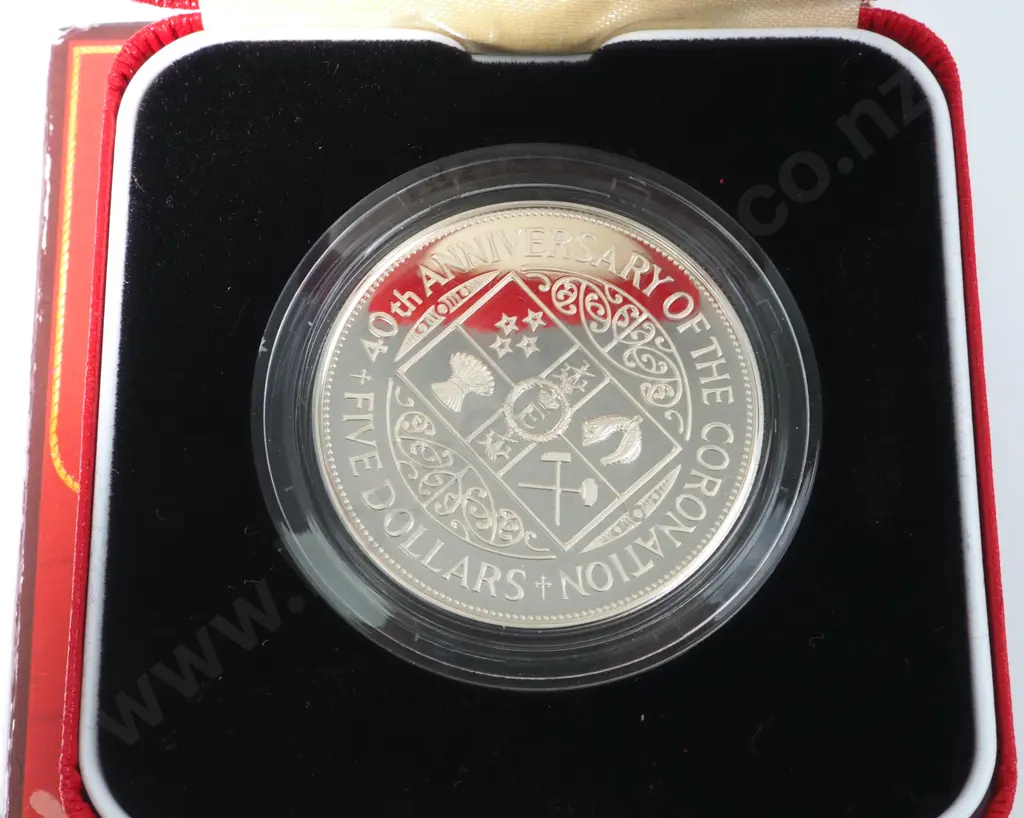 New Zealand Five Dollar Coronation 40th Anniversary Sterling Silver Coin *LATE ENTRY* Image 1++
