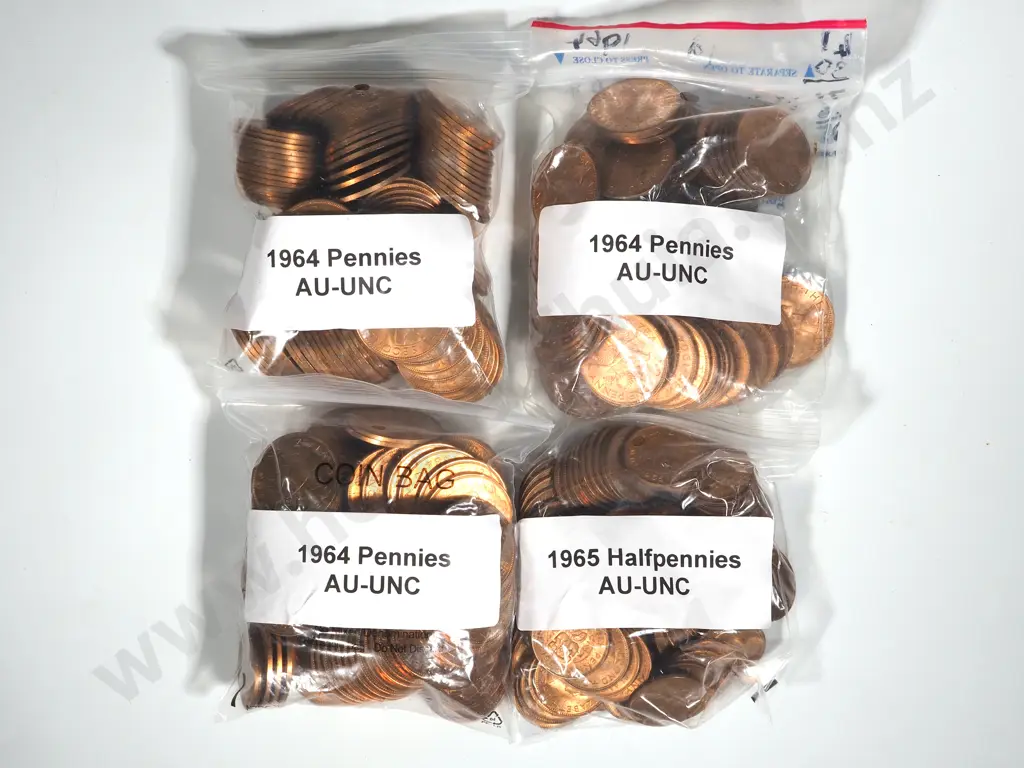 3.3KG of New Zealand 1964 Pennies & 1965 Half Pennies AU - UNC -Mostly Pennies  Image 1++
