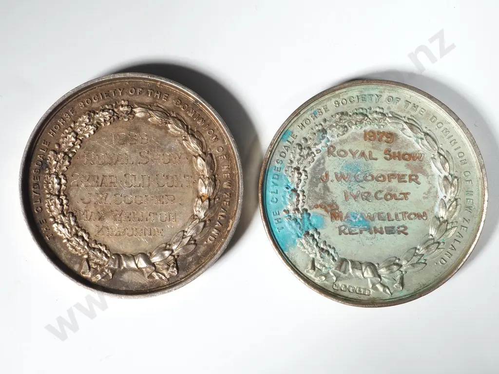 One Sterling Silver Kilburnie Agricultural Prize Medal Awarded to J W Cooper Image 1++
