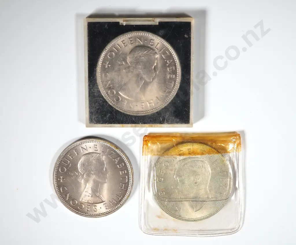 Three NZ Crowns; Two 1953 & A 1949  Image 1++