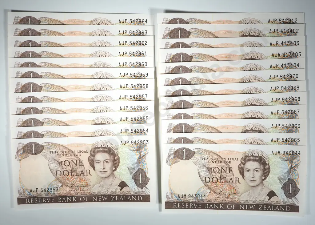 24 Russell Consecutive one dollar notes  Image 1++