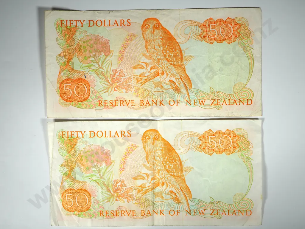 Two New Zealand $50 Banknotes: Brash & Hardie Image 1++