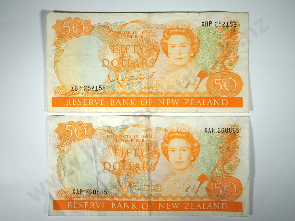 Two New Zealand $50 Banknotes: Brash & Hardie Image 1++