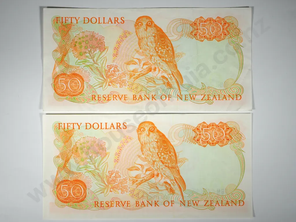Two New Zealand EF $50 Brash Banknotes  Image 1++