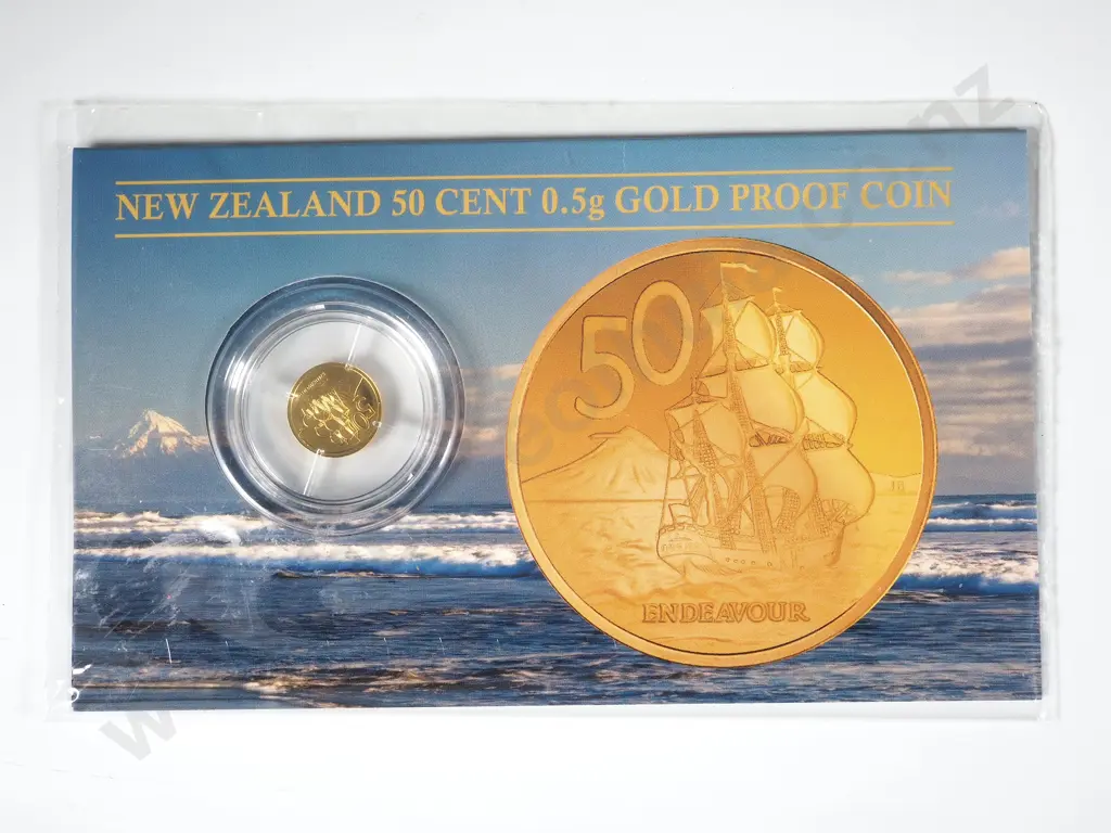New Zealand 50 Cent .999 Pure Gold Proof Coin Image 1++