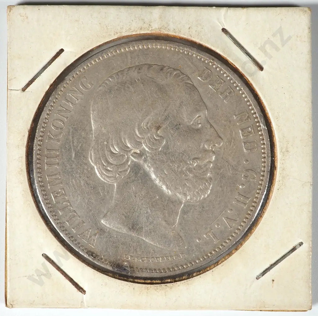 1874 Netherlands 2 1/2 Gulden Silver Coin Image 1++