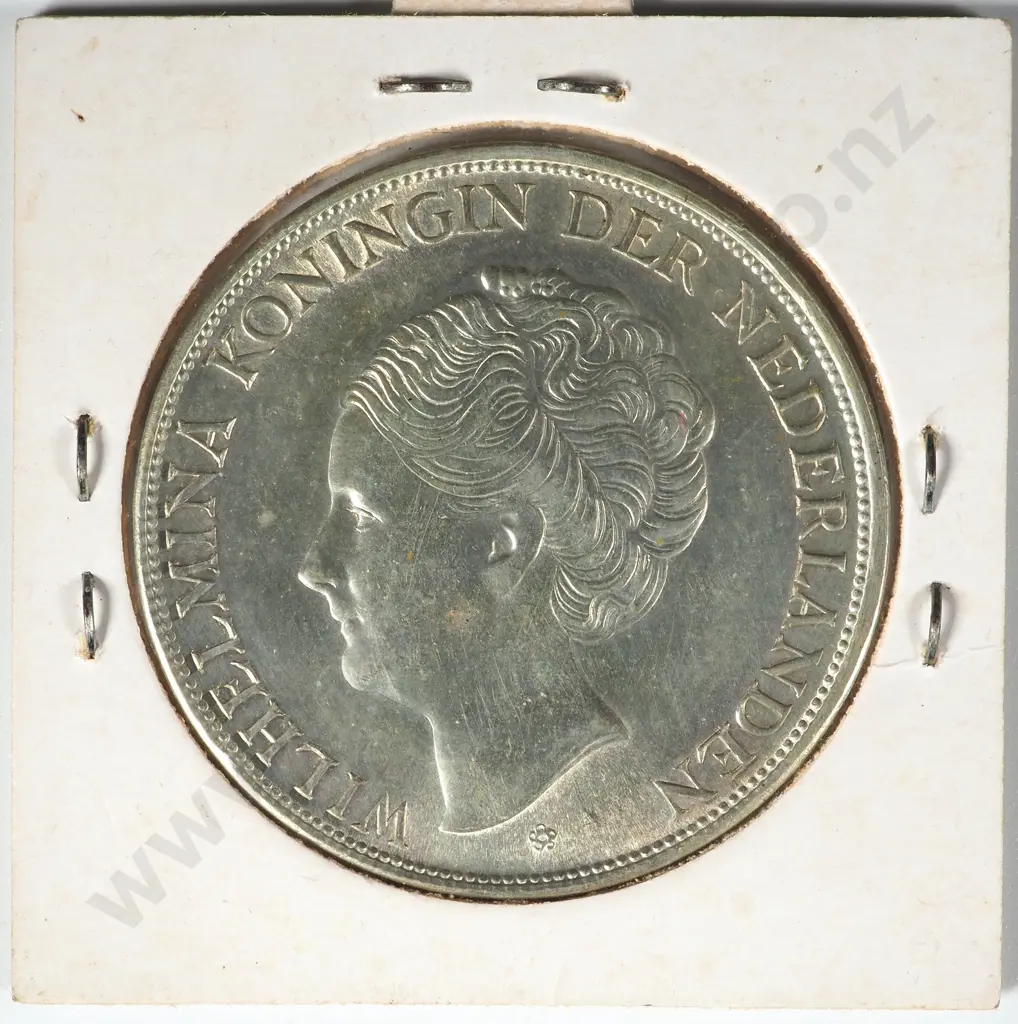 1944 Netherlands 2 1/2 Gulden Silver Coin Image 1++
