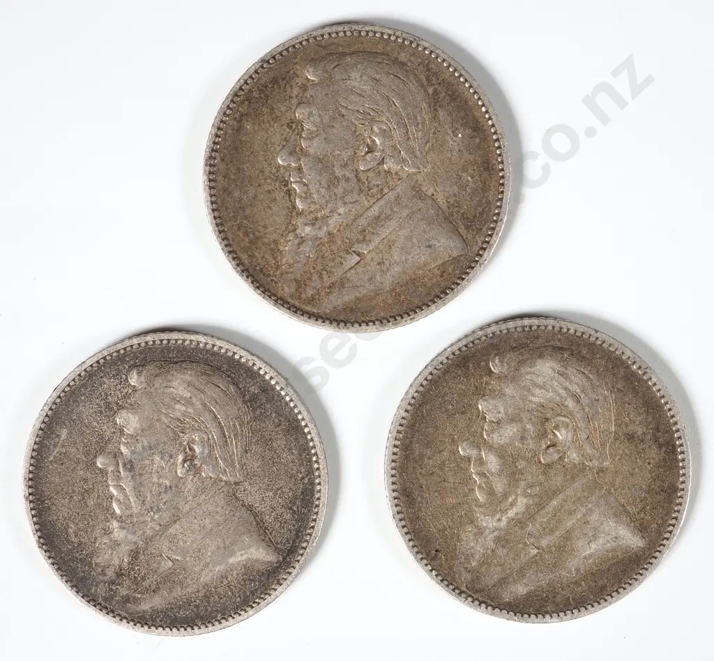 Three 1895 South Africa One Shilling Coins Image 1++