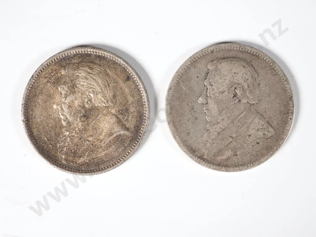 Two South Africa 2 Shilling Coins - 1896 & 1897 Image 1++