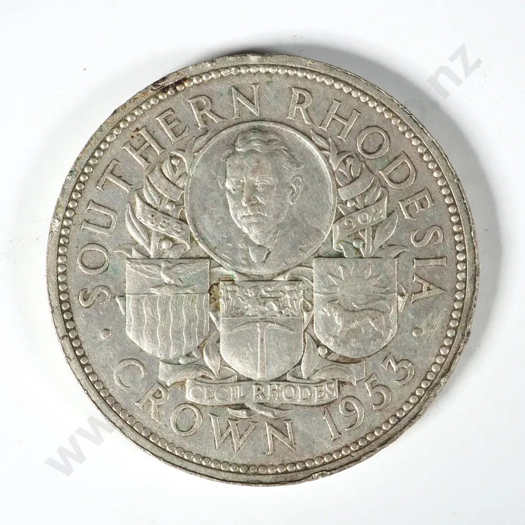 1953 Southern Rhodesia Crown - 50% Silver Image 1++