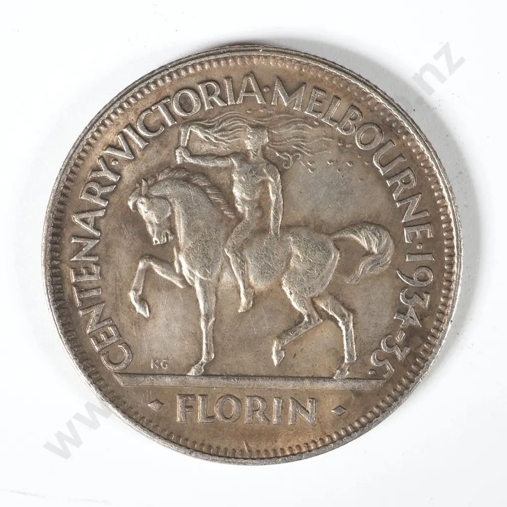 Reproduction 1934/35 Melbourne Centenary Florin - Gapfiller Image 1++