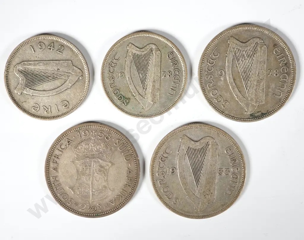 Four Irish Silver Coins - 1920s/30s/40s  - 75% Silver Image 1++