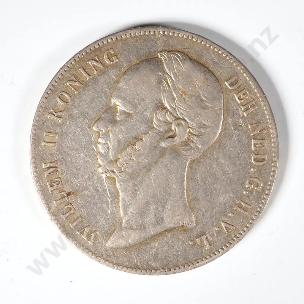 1847 Netherlands 2 1/2 Gulden Silver Coin Image 1++