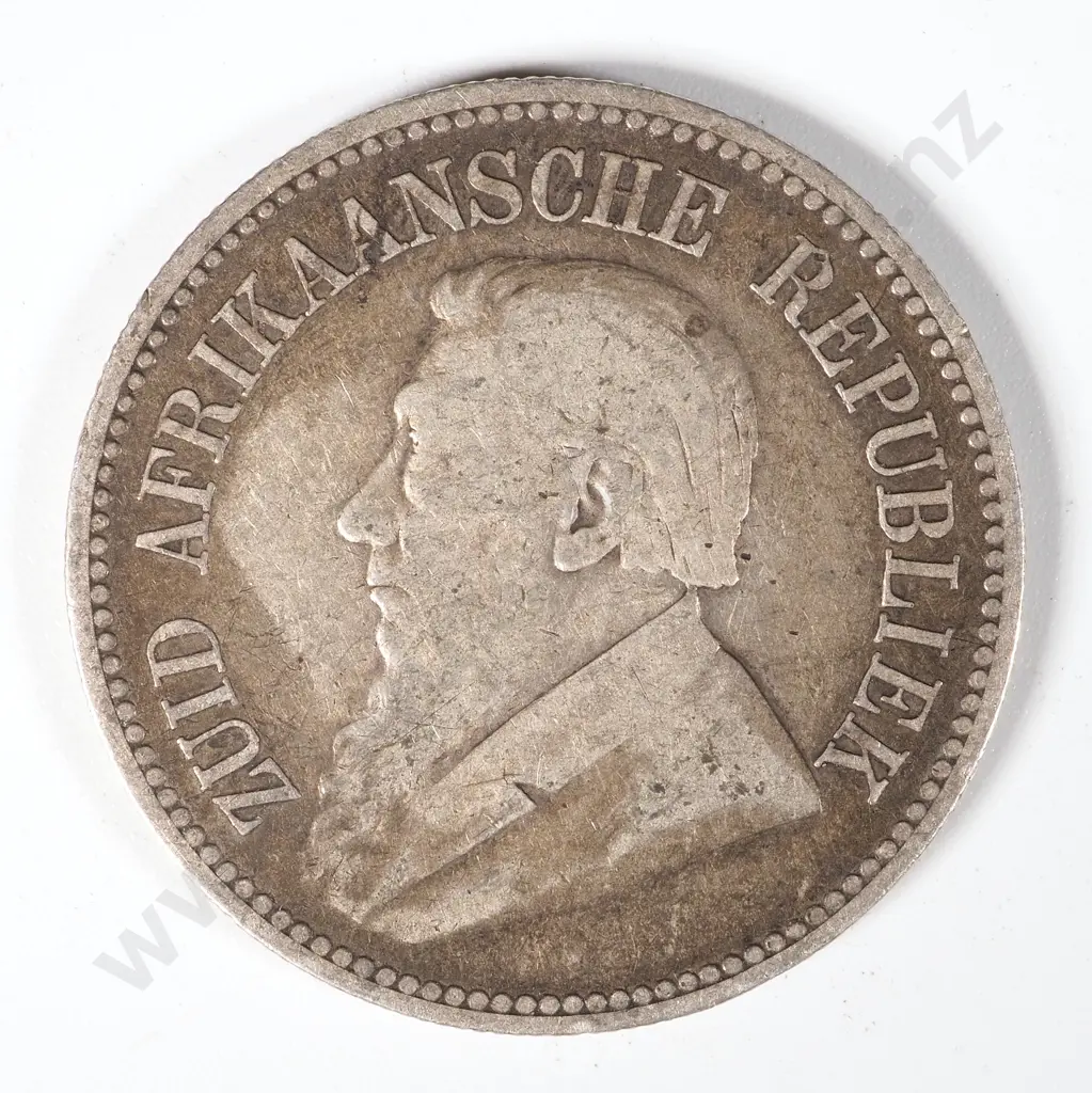 1892 South Africa 2 1/2 Shilling Coin Image 1++