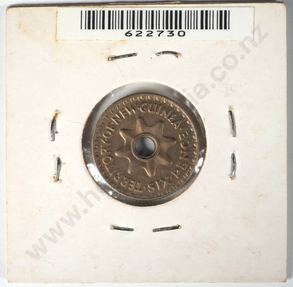 1943 Papua New Guinda 6 Shilling UNC Coin Image 1++