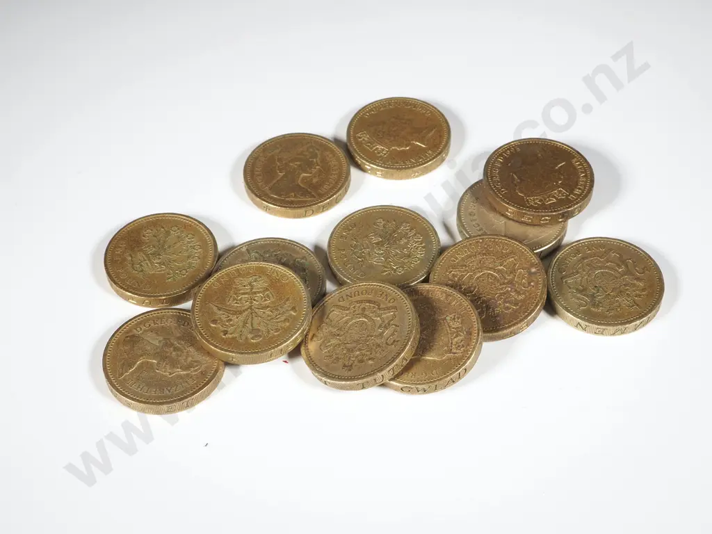 13 United Kingdom One Pound Coins  Image 1++