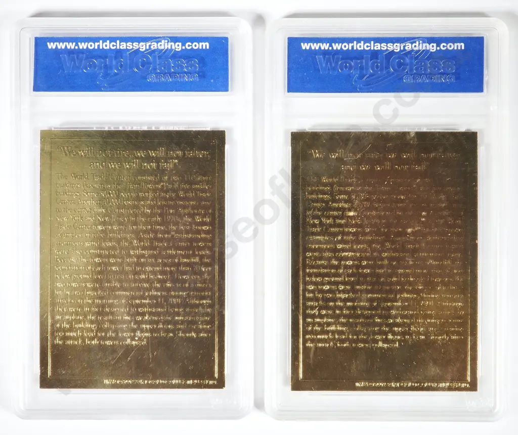 Two Cased 7 Graded United States 9.11 Commemoratives "Never Forget" Image 1++