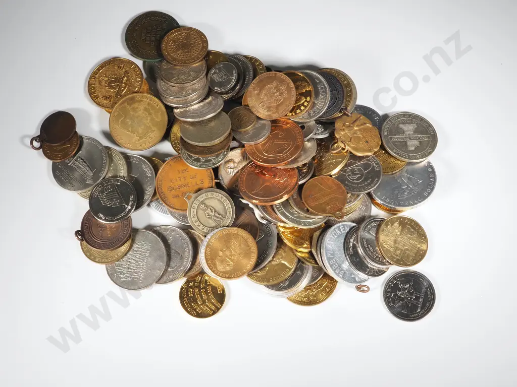 Large Assorted Lot of European Commemorative Coins & Medallions Image 1++