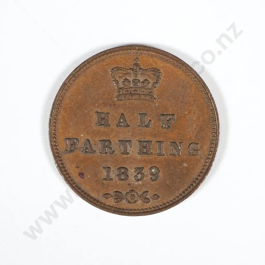 1839 United Kingdom Half Farthing  Image 1++