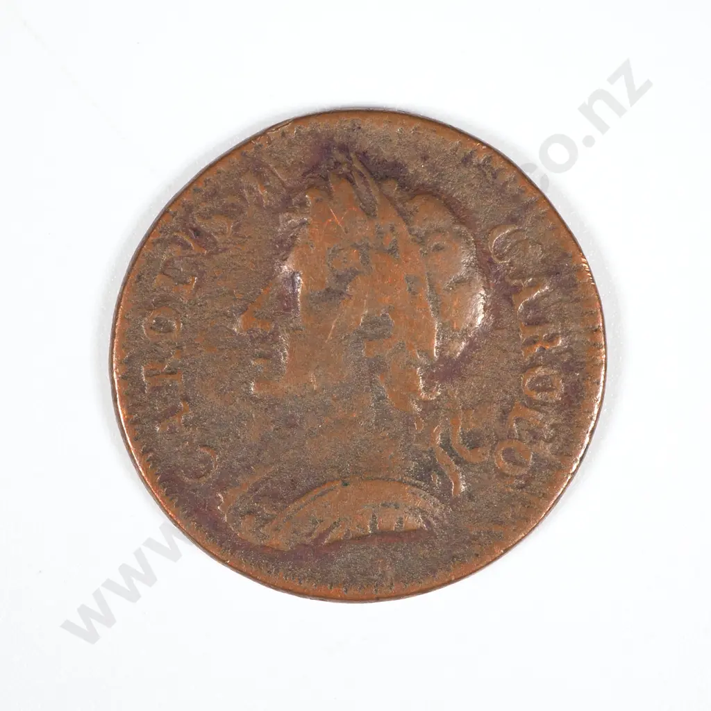 1672 United Kingdom Farthing - Charles II  Image 1++