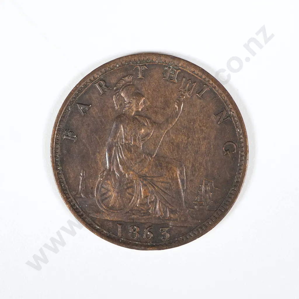1863 United Kingdom Farthing - Scarce Date  Image 1++