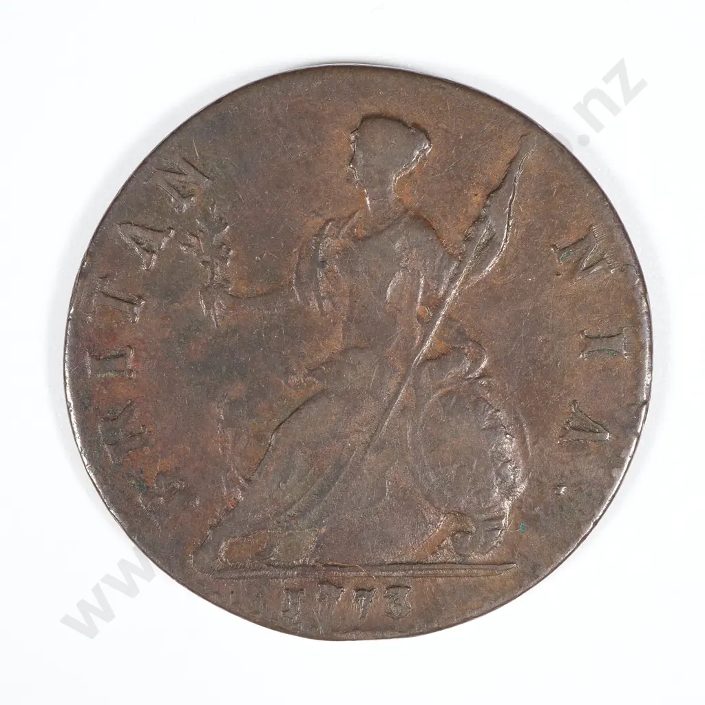 1773 United Kingdom Halfpenny - VF CV 55 GBP  Image 1++