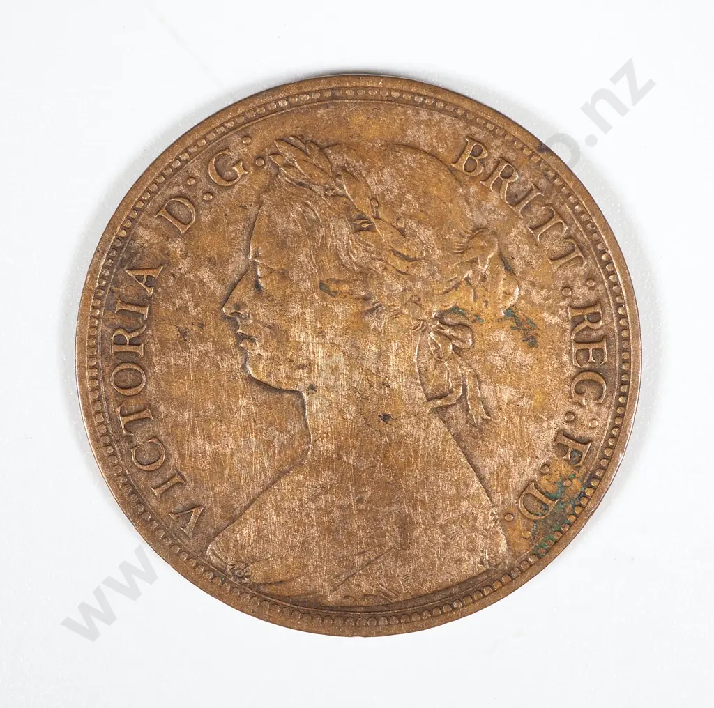 1876 H United Kingdom Halfpenny - EF CV 75 GBP  Image 1++