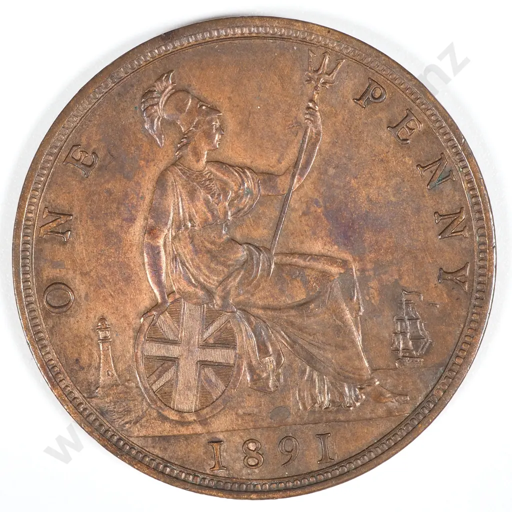 1891 United Kingdom Penny  Image 1++