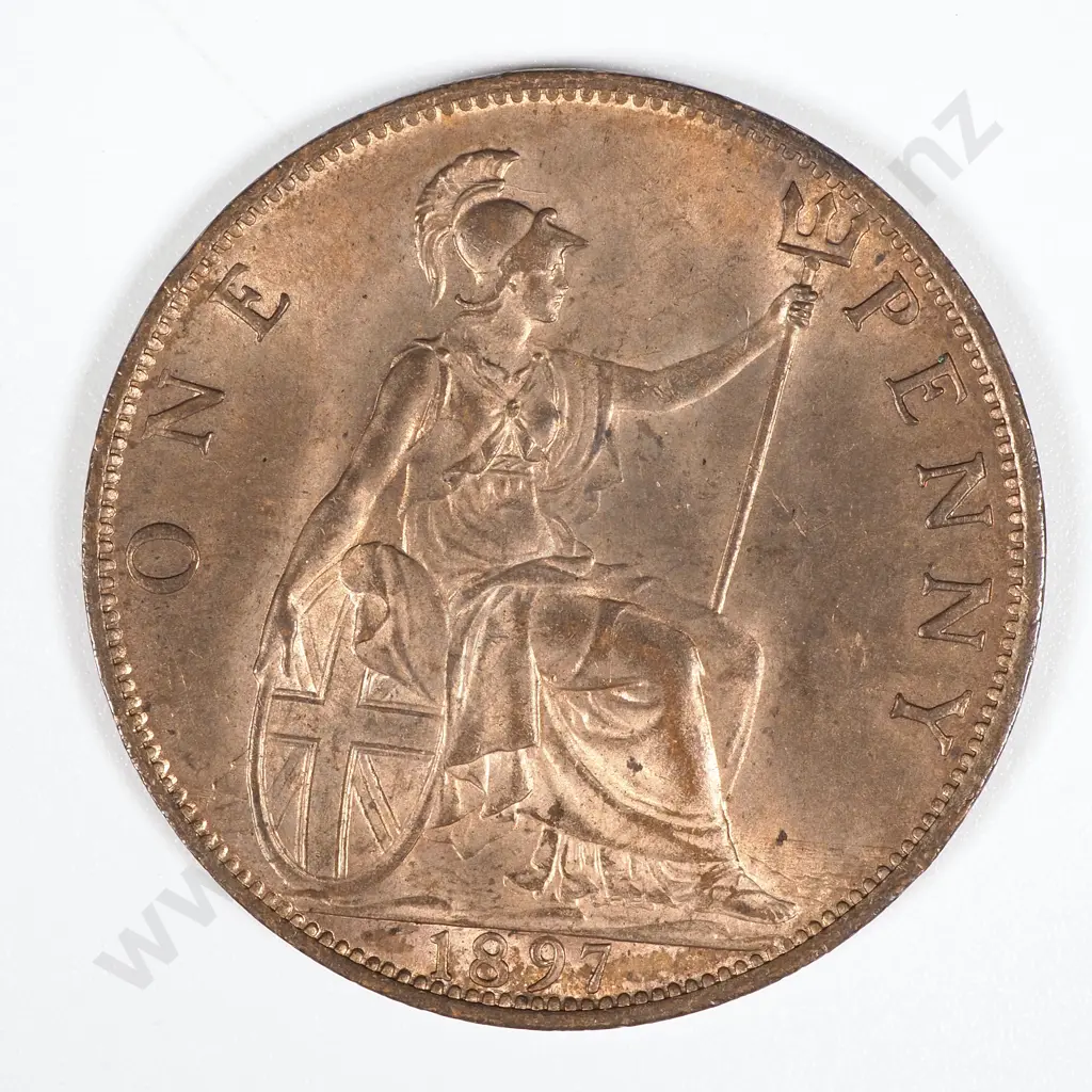 1897 United Kingdom Penny - Original Mint Lustre  Image 1++