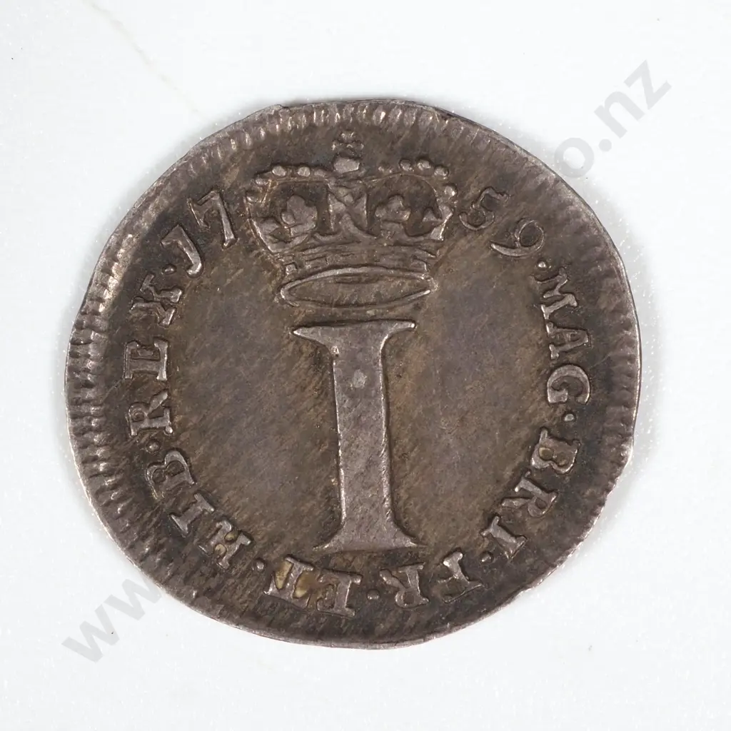 1759 United Kingdom Silver Penny  Image 1++