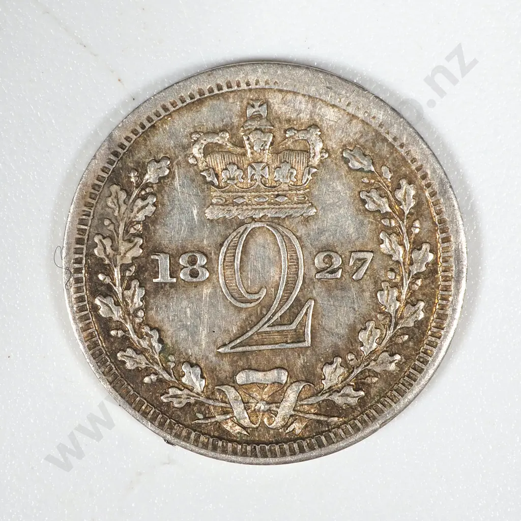 1827 United Kingdom Silver Maundy Twopence - George IV  Image 1++